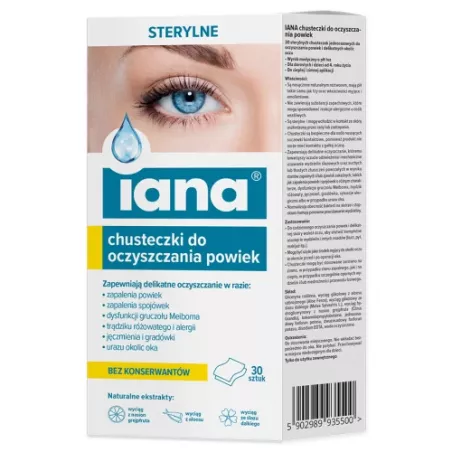 IANA Chusteczki do oczyszczania powiek x 30 sztuk higiena powiek STARPHARMA SP.Z O.O.