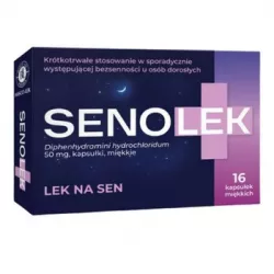 Senolek 50 mg x 16 kapsułek miękkich Spokój i Sen PRZEDSIĘBIORSTWO PRODUKCJI FARMACEUTYCZNEJ HASCO-LEK S.A.