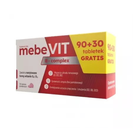 Mebevit B-Complex x 90+30 tabletek witaminy z grupy B NATUR PRODUKT PHARMA SP. Z O.O.