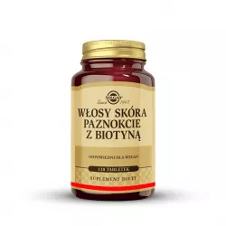 Solgar Włosy Skóra Paznokcie z biotyną x 120 tabletek suplementy na skórę włosy i paznokcie SOLGAR POLSKA SP. Z O.O.