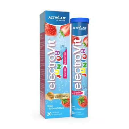 ElectroVit Junior truskawka x 20 tabletek musujących witaminy i minerały Activlab Sp. z o.o.