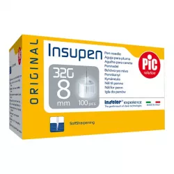 PIC Insupen Igły do penów 32G x 8mm x 100 sztuk igły do penów PiC Solution