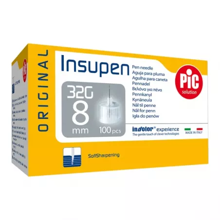 PIC Insupen Igły do penów 32G x 8mm x 100 sztuk igły do penów PiC Solution