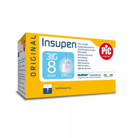 PIC Insupen Igły do penów 31G x 8mm x 100 sztuk igły do penów PiC Solution