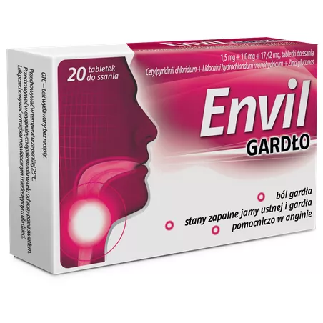 Envil Gardło x 20 tabletek do ssania leki na ból gardła i chrypkę AFLOFARM FARMACJA POLSKA SP. Z O.O.