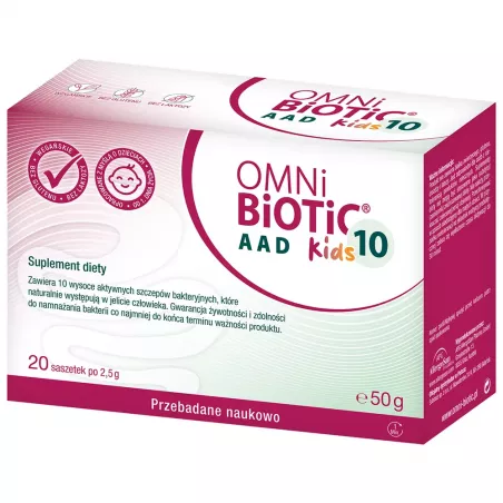 Omni-Biotic 10 AAD Kids x 20 saszetek zdrowy brzuszek (kolka refluks probiotyki) APG AllegroSan Pharma GmbH