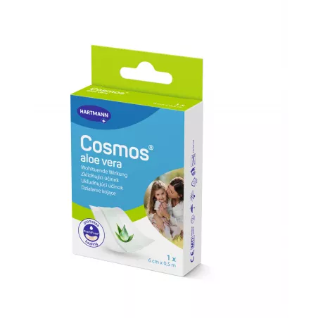 Cosmos Aloe Vera plaster 6 cm x 0,5 m x 1 sztuka Opatrunki i art. higieniczne HARTMANN PAUL A.G.