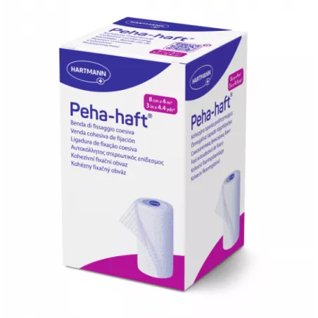 Peha-Haft kohezyjna opaska podtrzymująca 8 cm x 4 m x 1 sztuka Opatrunki i art. higieniczne HARTMANN PAUL A.G.