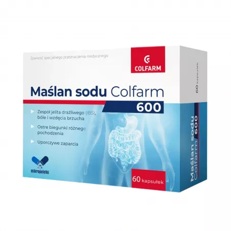 Maślan Sodu 600 Colfarm x 60 kapsułek preparaty na jelito drażliwe ZAKŁADY FARM. COLFARM