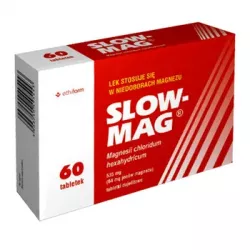 Slow-Mag tabletki dojelitowe 64mg Mg++ x 60 tabletek magnez ETHIFARM SP. Z O.O.