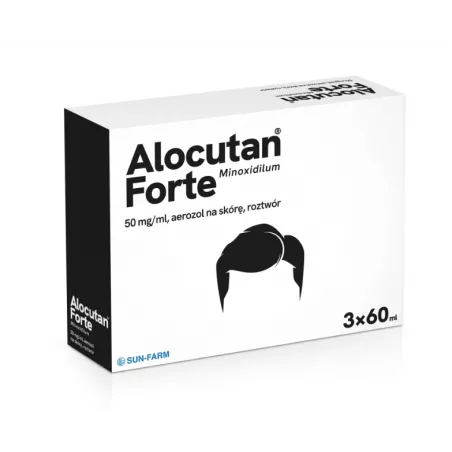 Alocutan Forte aerozol na skórę 50 mg/ml, 3 x 60ml preparaty na łysienie i wypadanie włosów SUN-FARM SP. Z O.O.