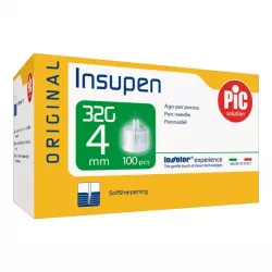 PIC Insupen Igły do penów 32G x 4mm x 100 sztuk igły do penów PiC Solution