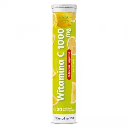 Witamina C 1000 mg bez cukru, smak cytryna x 20 tabletek musujących Starpharma witamina C STARPHARMA SP.Z O.O.