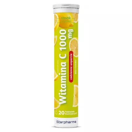 Witamina C 1000 mg bez cukru, smak cytryna x 20 tabletek musujących Starpharma witamina C STARPHARMA SP.Z O.O.