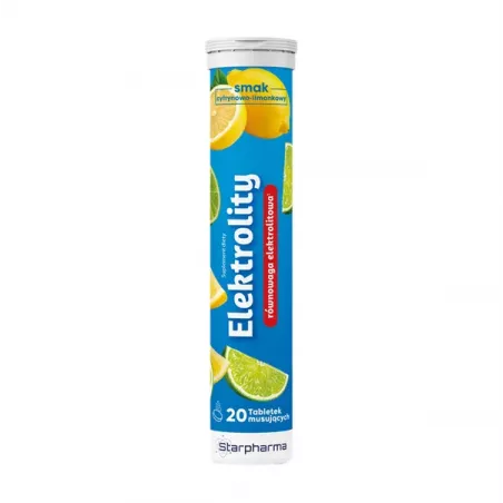 Elektrolity cytryna-limonka x 20 tabletek musujących Starpharma Elektrolity STARPHARMA SP.Z O.O.