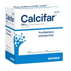 Calcifar 400mg jonów wapnia x 100 kapsułek twardych osteoporoza BIOFARM SP.Z O.O.