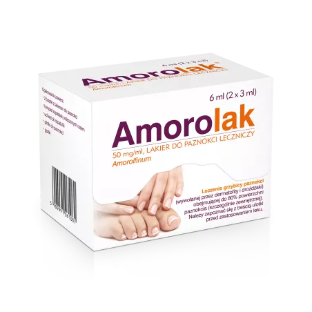 Amorolak lakier do paznokci leczniczy 0.05g/ml x 6 ml (2 butelki x 3 ml) leki na grzybicę SUN-FARM SP. Z O.O.