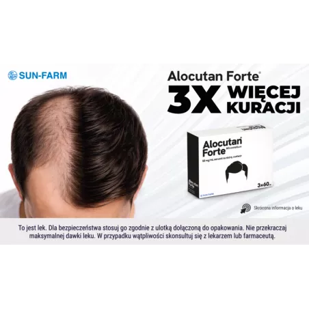 Alocutan Forte aerozol na skórę 50 mg/ml, 3 x 60ml preparaty na łysienie i wypadanie włosów SUN-FARM SP. Z O.O.