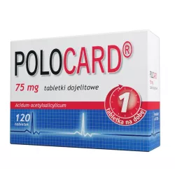 Polocard tabletki powlekane dojelitowe 75mg x 120 tabletek leki przeciwzakrzepowe ZENTIVA K.S.