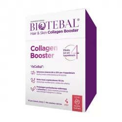 Biotebal Hair & Skin Collagen Booster x 30 saszetek z płynem o smaku liczi suplementy na skórę włosy i paznokcie ZAKŁADY FARM...