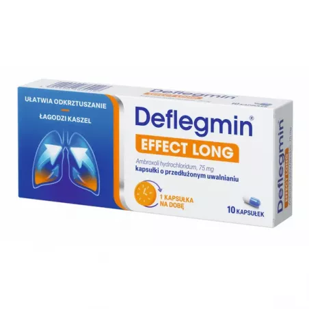 Deflegmin Effect Long 75mg x 10 kapsułek o przedłużonym uwalnianiu leki na kaszel PHARMASWISS CZESKA REPUBLIKA S.R.O.