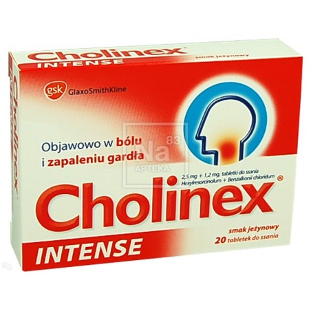 Cholinex intense jeżyna x 20 tabletek ( data ważności 31.08.2025 ) Zdrowie STADA ARZNEIMITTEL AG