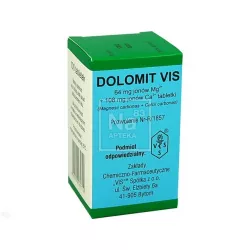 Dolomit Vis tabletki 108 mg Ca 64 mg Mg x 100 tabletek magnez VIS - ZAKŁADY CHEMICZNO - FARMACEUTYCZNE SP. Z O.O.