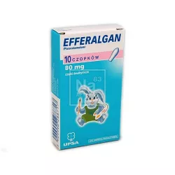 Efferalgan czopki 80 mg x 10 czopków ( data ważności 31.12.2025 ) ból i gorączka UPSA SAS