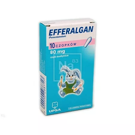 Efferalgan czopki 80 mg x 10 czopków ból i gorączka UPSA SAS