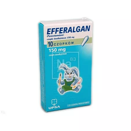 Efferalgan czopki 150 mg x 10 czopków ból i gorączka UPSA SAS