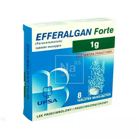 Efferalgan Forte 1 g x 8 tabletek musujących tabletki przeciwbólowe UPSA SAS