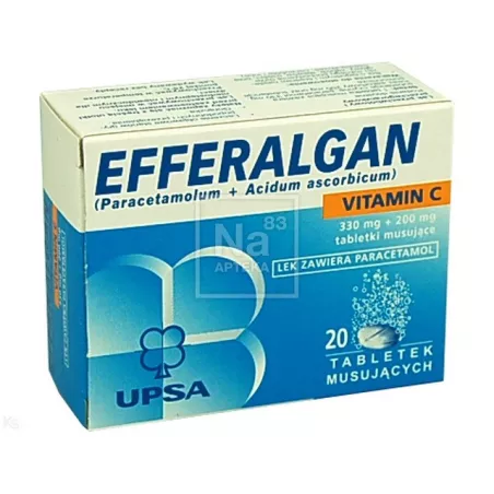 Efferalgan vitamin C x 20 tabletek musujących tabletki przeciwbólowe UPSA SAS
