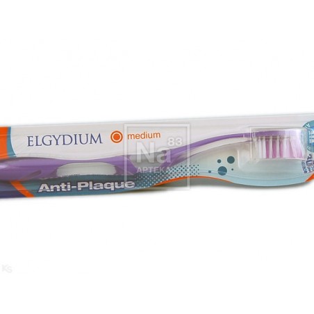 Elgydium szczotka Anti-Pluque medium x 1 sztuka szczoteczki nici i pasty do zębów PIERRE FABRE DERMO-COSMETIQUE POLSKA SP. Z ...