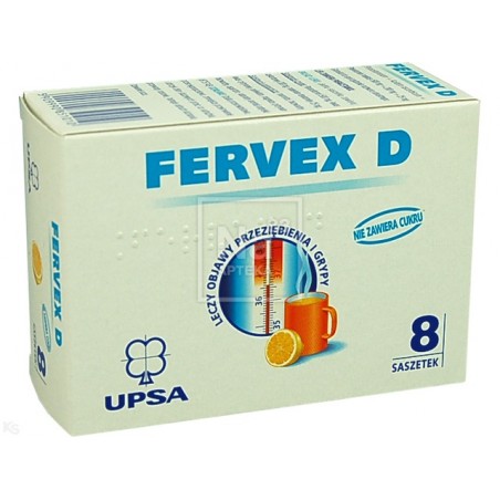 Fervex D granulat do sporządzania roztworów doustnych, 8 torebek ból UPSA SAS