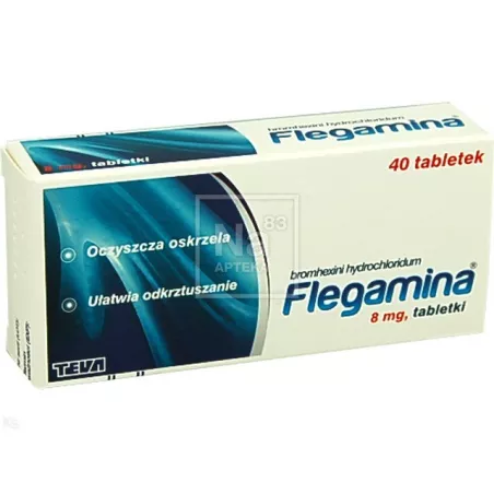 Flegamina tabletki 8mg x 40 tabletek leki na kaszel TEVA PHARMACEUTICALS POLSKA SP. Z O. O.