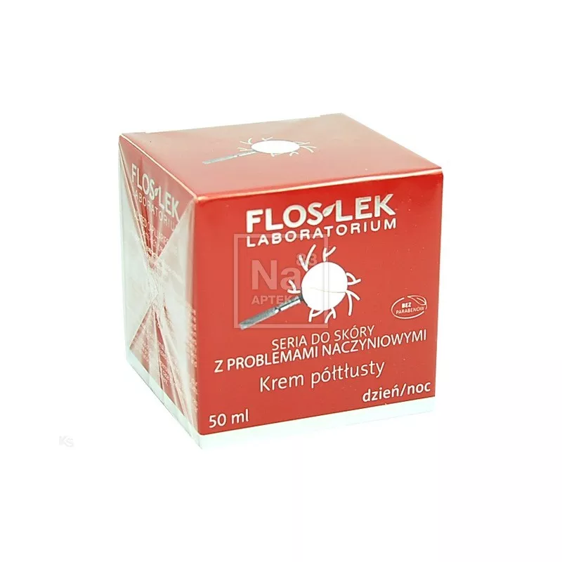 LABORATORIUM KOSMETYCZNE "FLOSLEK"  FURMANEK SP.J. FlosLek Krem półtłusty do cery naczynkowej x 50 ml — Inhaltsstoffe i ocena