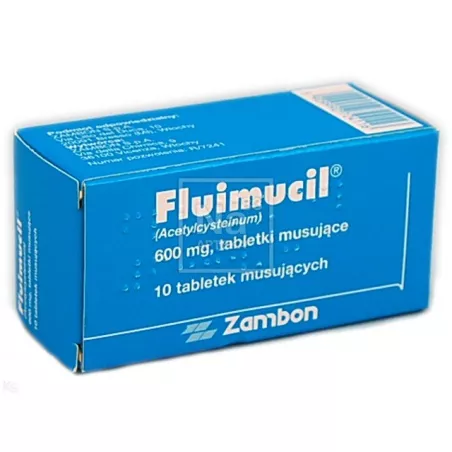 Fluimucil forte 600mg x 10 tabletek musujących leki na kaszel ZAMBON S.P.A.