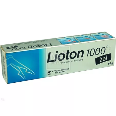 Lioton 1000 żel 8.5mg/g x 50 g preparaty na obrzęki A.MENARINI INDUSTRIE PHARMACEUTICHE RIUNITE S.R.I.