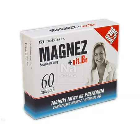 Magnez + wit B6 x 60 tabletek magnez POLSKI LEK