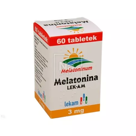 Melatonina lek-am tabletki 3mg 60 tabletek Spokój i Sen PRZEDSIĘBIORSTWO FARMACEUTYCZNE LEK-AM SP. Z O.O.