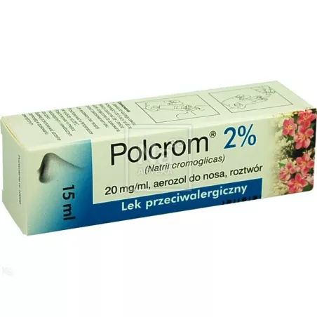 Polcrom 2% aerozol do nosa 20mg/ml x 15 ml krople do nosa na alergię WARSZAWSKIE ZAKŁ.FARM. POLFA S.A.