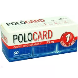 Polocard tabletki powlekane dojelitowe 75mg x 60 tabletek leki przeciwzakrzepowe GLAXOSMITHKLINE CONSUMER HEALTHCARE SP. Z O.O.