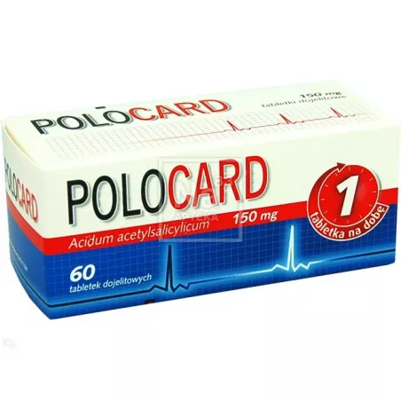 Polocard tabletki powlekane dojelitowe 150mg x 60 tabletek leki przeciwzakrzepowe GLAXOSMITHKLINE CONSUMER HEALTHCARE SP. Z O.O.
