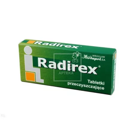 Radirex tabletki 513.5 mg x 10 tabletek preparaty na zaparcia WROCŁAWSKIE ZAKŁADY ZIELARSKIE "HERBAPOL" S.A.