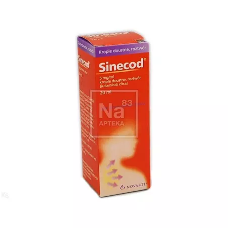 Sinecod krop 5mg/ml x 20 ml leki na kaszel GLAXOSMITHKLINE CONSUMER HEALTHCARE SP. Z O.O.