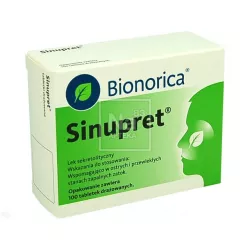 Sinupret 100 tabletek drażowanych chore zatoki BIONORICA SE