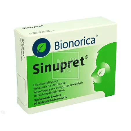 Sinupret 50 tabletek drażowanych chore zatoki BIONORICA SE
