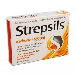 Strepsils z Miodem i Cytryną x 24 pastylek gardło RECKITT BENCKISER POLAND S.A.