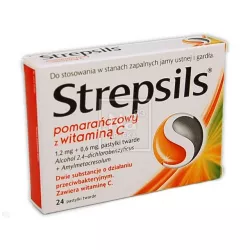 Strepsils Pomarańczowy z witaminą C pastylki x 24 pastylek gardło RECKITT BENCKISER POLAND S.A.