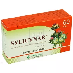 Sylicynar tabletki powlekane 0.0286g+0.14g x 60 tabletek wątroba POZNAŃSKIE ZAKŁADY ZIELARSKIE "HERBAPOL" S.A.